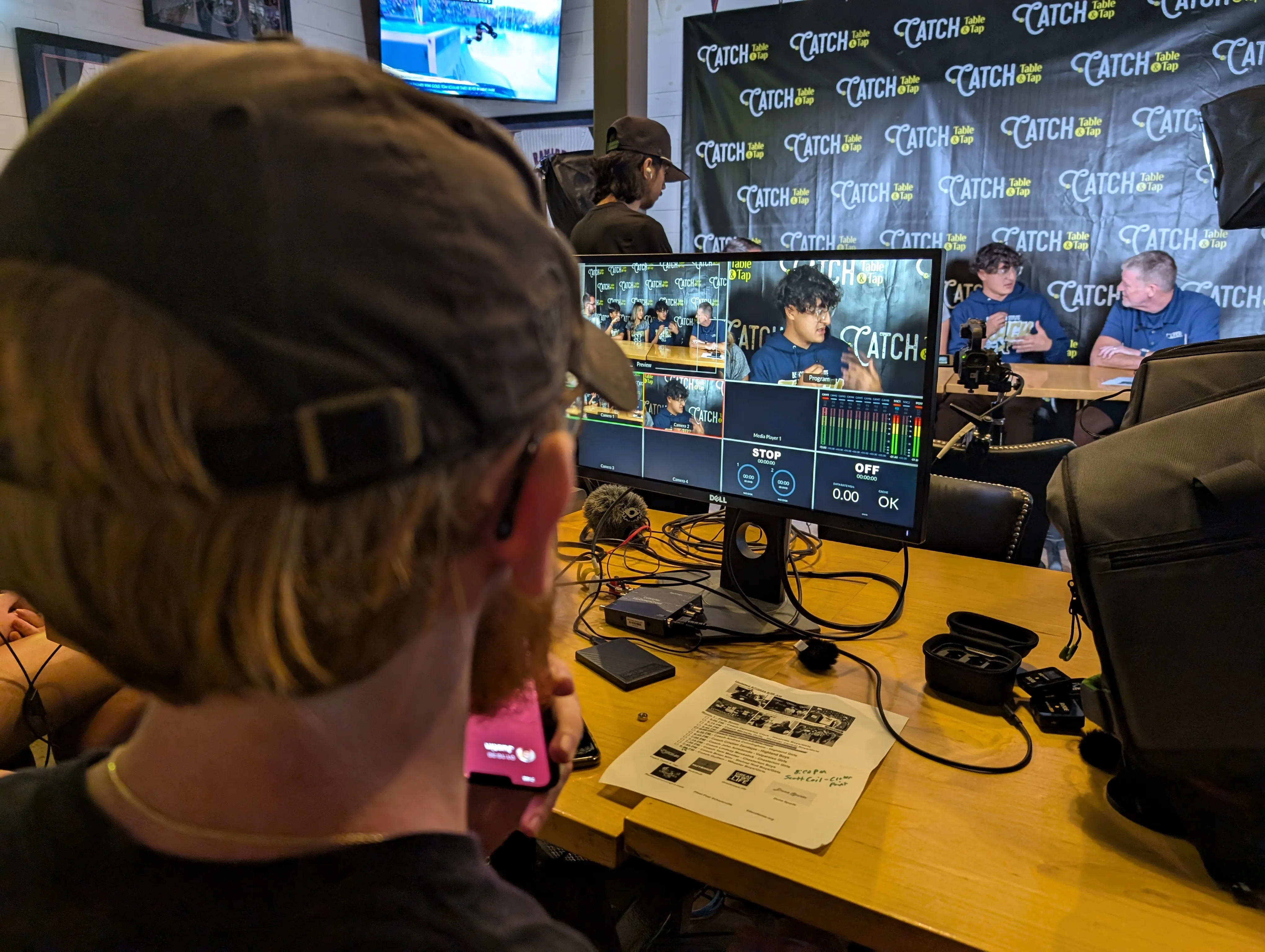 DuneVision production control room showing live multiview feed during a corporate broadcast