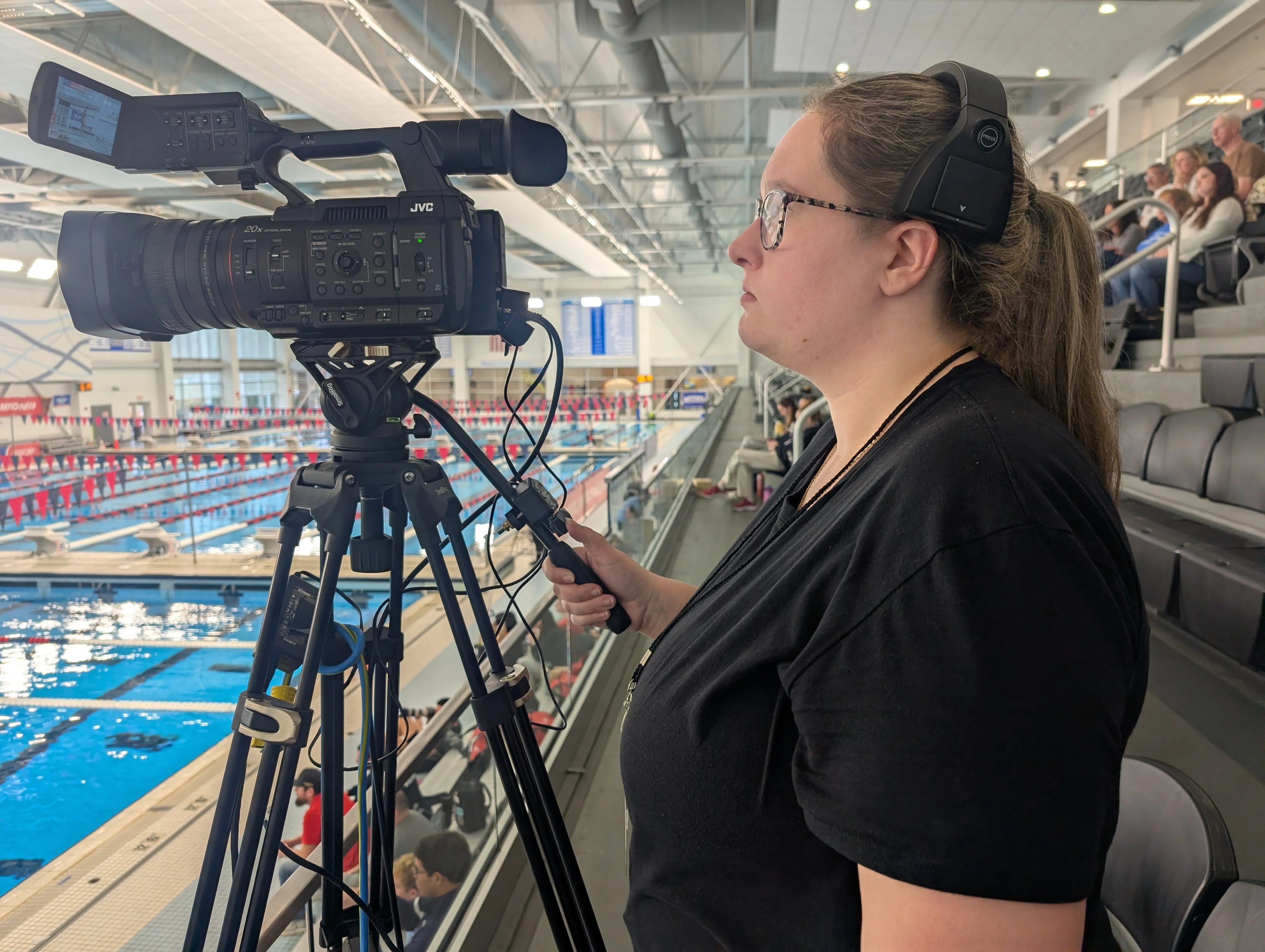 DuneVision multi-camera livestream production setup at a live event in Northwest Indiana