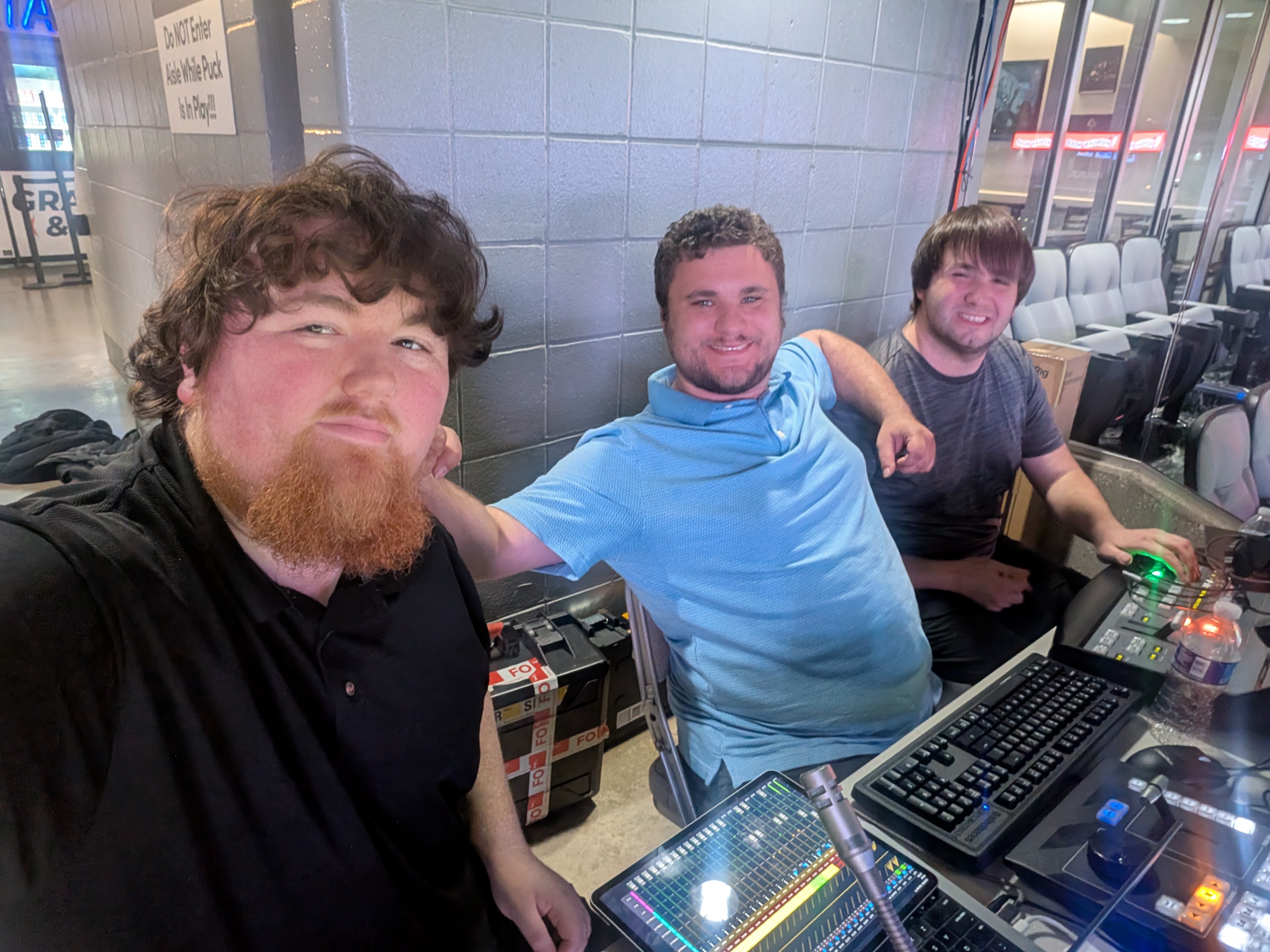DuneVision crew members at the production control room during an IFL broadcast